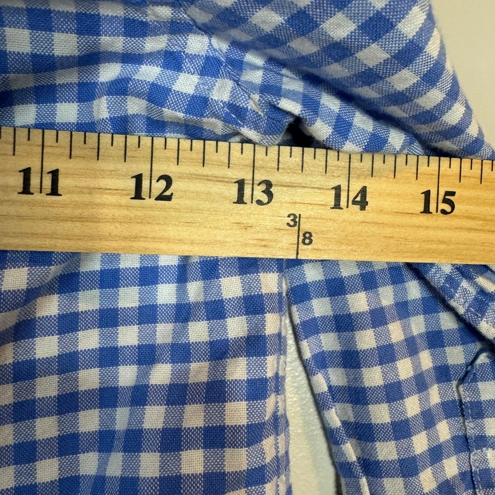 Ralph Lauren Long Sleeve Button Down Shirt Kids Size 4 Blue Gingham Check Preppy